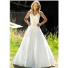 A-Line/Princess Halter Neckline Sleeveless Satin Beach Wedding Dress B-cwwd0027