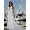 Column Halter Neckline Sleeveless Chiffon Beach Wedding Dress