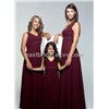 Rose A-Line Chiffon V-Neck Classic Bridesmaid Dresses Bm0022