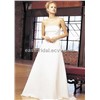 Stunning And Modest Strapless Sleeveless Satin And Chiffon Informal Wedding Dress LFWD0048