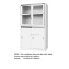 Wide Up-Glass And Down-Iron Sliding Door Cabinet