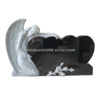 Angel Carving Black Granite Monument