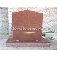 Serpentine Top Upright Headstone - India Red