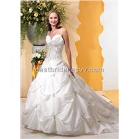 Sweetheart A-Line Pick-Up Floor Length Elegant Bridal Gown dewd0015