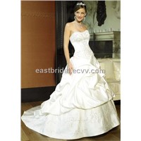 Sweetheart Chapel-Train A-Line Floor Length Elegant Bridal Gown Dewd0018