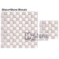 cast stone + glass mosaic