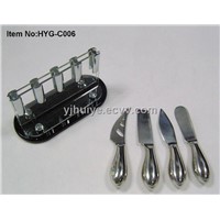 4 Pcs Mirror Hollow Handle Cheese Knife Set (HYG-C006)