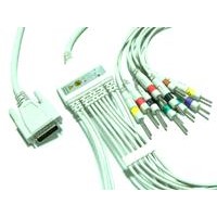 Compatible Nihon Kohden Cardiofax Q ECG-9110K EKG cable with leadwires