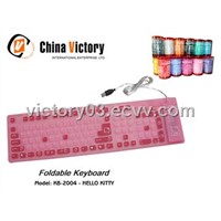 Foldable Silicone Keyboard (KB-2004-HELLO KITTY)