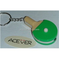 Table Tennis Shaped Keychain