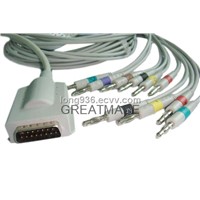 Burdick/Quinton EKG Cable with Leadwires (4.0 Banana )