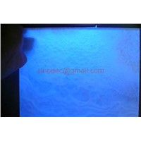 white onyx laminated tile / blue back lighting