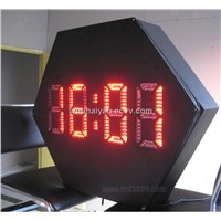 Outdoor Hexagonal 8 Inches Double-Sided LED Clock