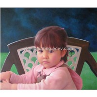 portrait oil paintings of animal and person