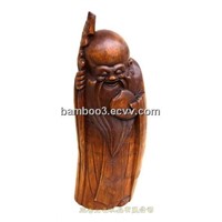 Bamboo carving statues god of longevity