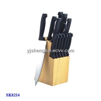 14pcs Kitchen Knife Set with Black Color PPHandle