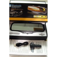 Bluetooth handsfree car kit rearview mirror + SD card and MP3 play