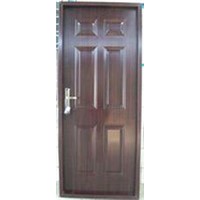 6 Panel PVC Laminated Steel Door