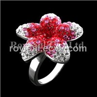 Crystal Edge Flower Fancy Ring Jewelry (RS-131-3)