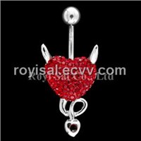 Crystal Edge Piercing Jewelry Open Heart (PBJ-875-3)