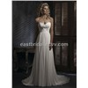 Sweetheart Empire Floor Length Chapel Chiffon Sleeveless Chiffon Wedding Dress (MST002)