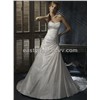 Strapless A-Line Floor Length Chapel Taffeta Sleeveless Taffeta Wedding Dress (MST004)