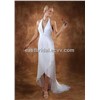 A-Line/Princess Halter Neckline Sleeveless Chiffon 2010 Tea-Length Wedding Dress (STWD0028)