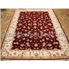 Handmade Silk and Wool Carpet Oriental Persian Design, Allover Patters, Red Color
