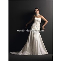 A-Line Sweetheart Floor Length Strapless Bridal Gown