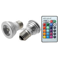 3W 4W E27 RGB LED Bulb 16 Color Change Lamp spotlight 110-245v