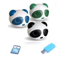 Panda shape portable SD card mini speaker with FM function