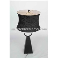 Black Floral Printed Fabric Table Lampshade