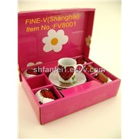Ceramic/pocerlain Coffee cup and saucer sets with gift box