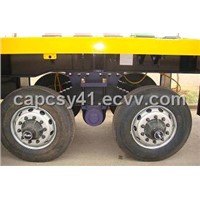 Flat bed semi-trailer with bogie suspension