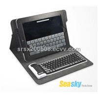 bluetooth keyboard with real leather case