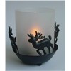 Glass and Metal Deer Candle Stand
