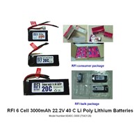 Walkera/Esky RFL 6 Cell 3000mAh 22.2V 40 C Li Poly Lithium Batteries