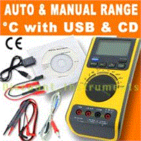 Digital Multimeter Voltmeter Thermometer Ohm USB/CD