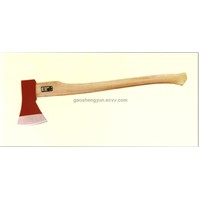 Axe with wooden handle