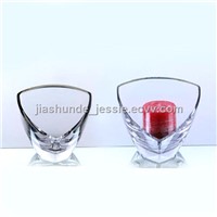 Clear Glass Triangle Candle Holder
