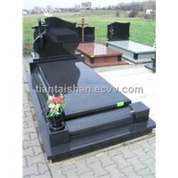 Poland Style Shanxi Black Granite Headstones