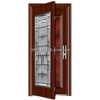 Sigle-Leaf Steel Door with Glass