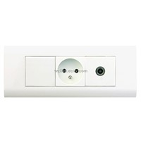Combined Wall Switch and Socket