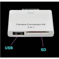 2 in 1 Camera Connection + Card Reader Kit for Apple iPad