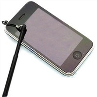 Black Retractable Aluminum Stylus Touch Pen for iPad/iPhone 4/iPhone 3G 3GS