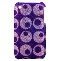 Purple Fruit Pattern Textile Skin Hard Case for iPhone3G&amp;amp;3GS