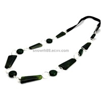 Fashion Necklace - Green Color Poly Resin Beads