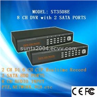 H.264 stand alone dvr 8 ch with 2 SATA HDD 8 Ch audio ST3508E