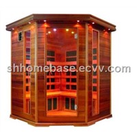 4 persons infrared sauna room carbon heaters