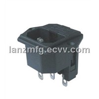 AC POWER PLUG WITH FUSE,LONG PLASTIC FOOT,LZ-14-F7